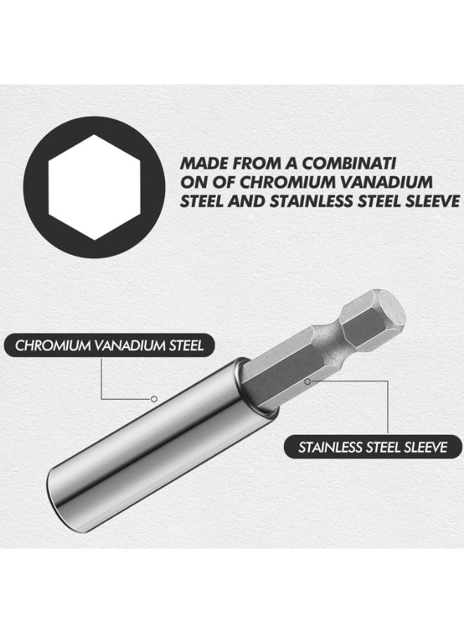 سيوسي Magnetic Screwdriver Bit Holder, Screw Drive Guide Drill Bit Set, 1/4 Inch Hex Shank Drill Extensions, Impact-Rated Socket Adapters for Screws, Nuts & Power Tools (30-Piece) - Image 3